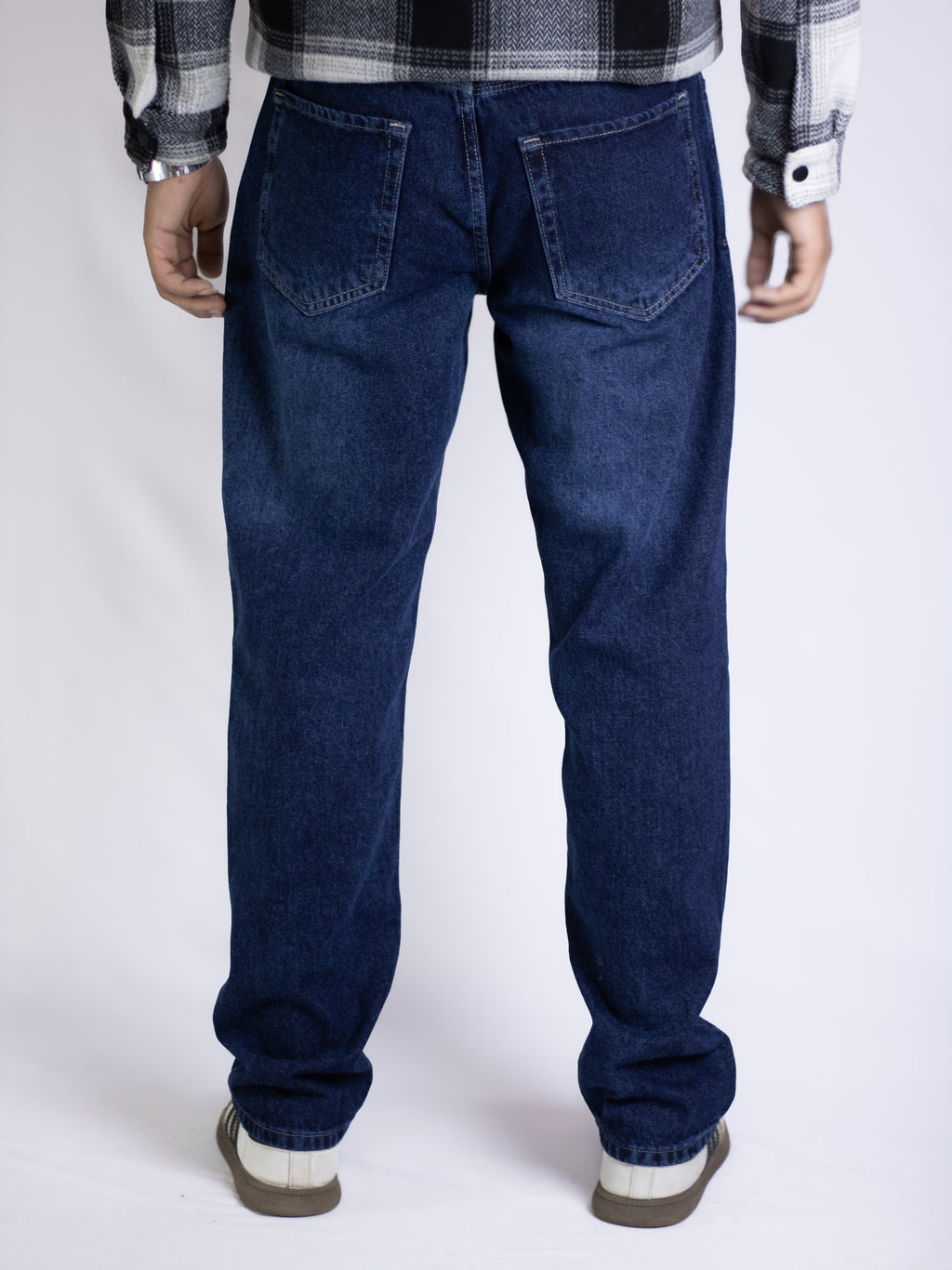 Wide Leg Jeans - Dark Blue Denim
