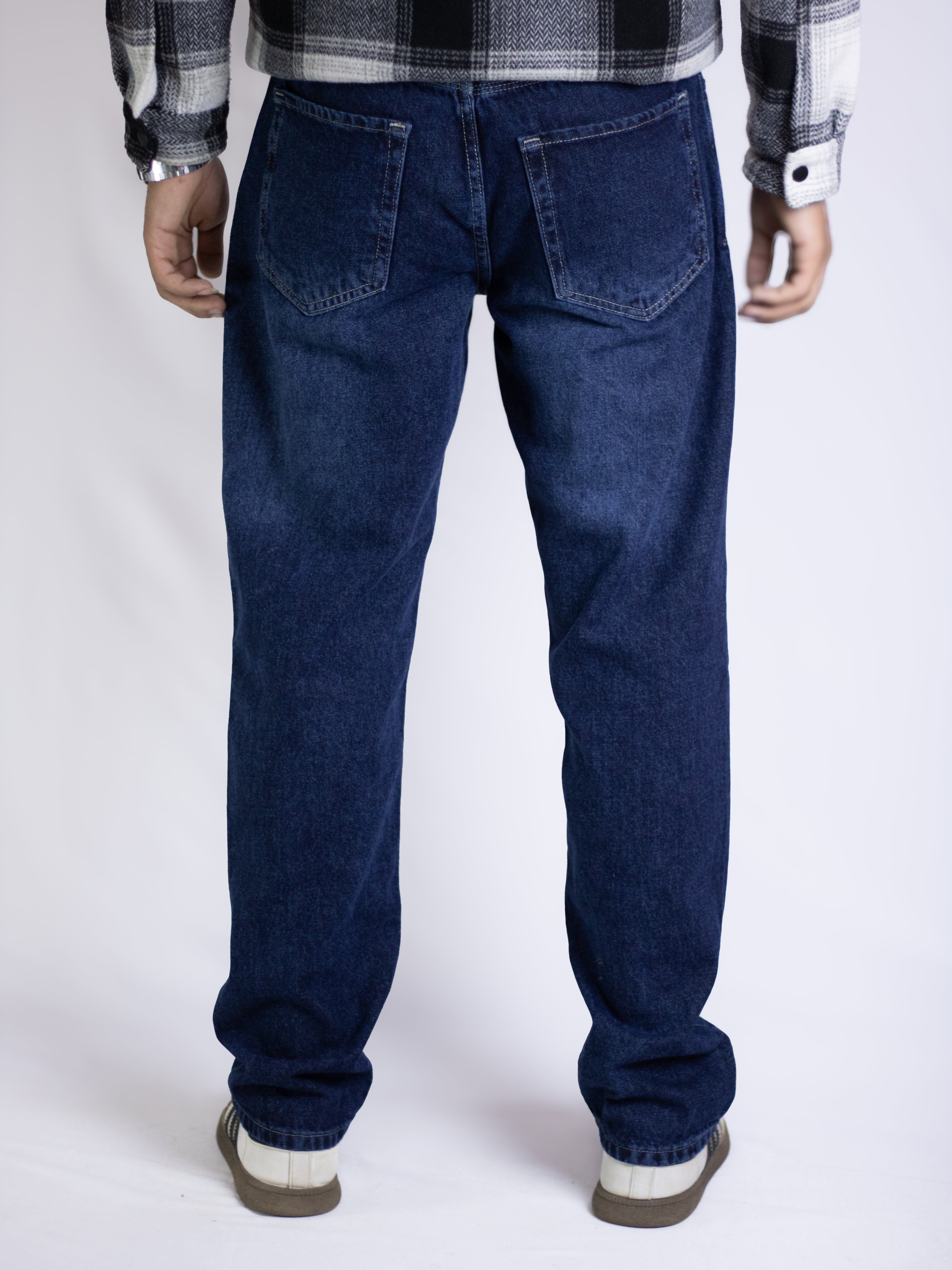 Wide Leg Jeans - Dark Blue Denim