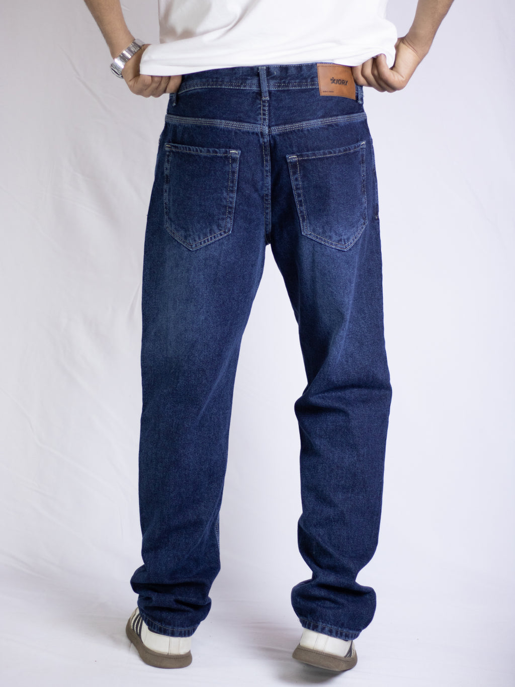 Wide Leg Jeans - Dark Blue Denim