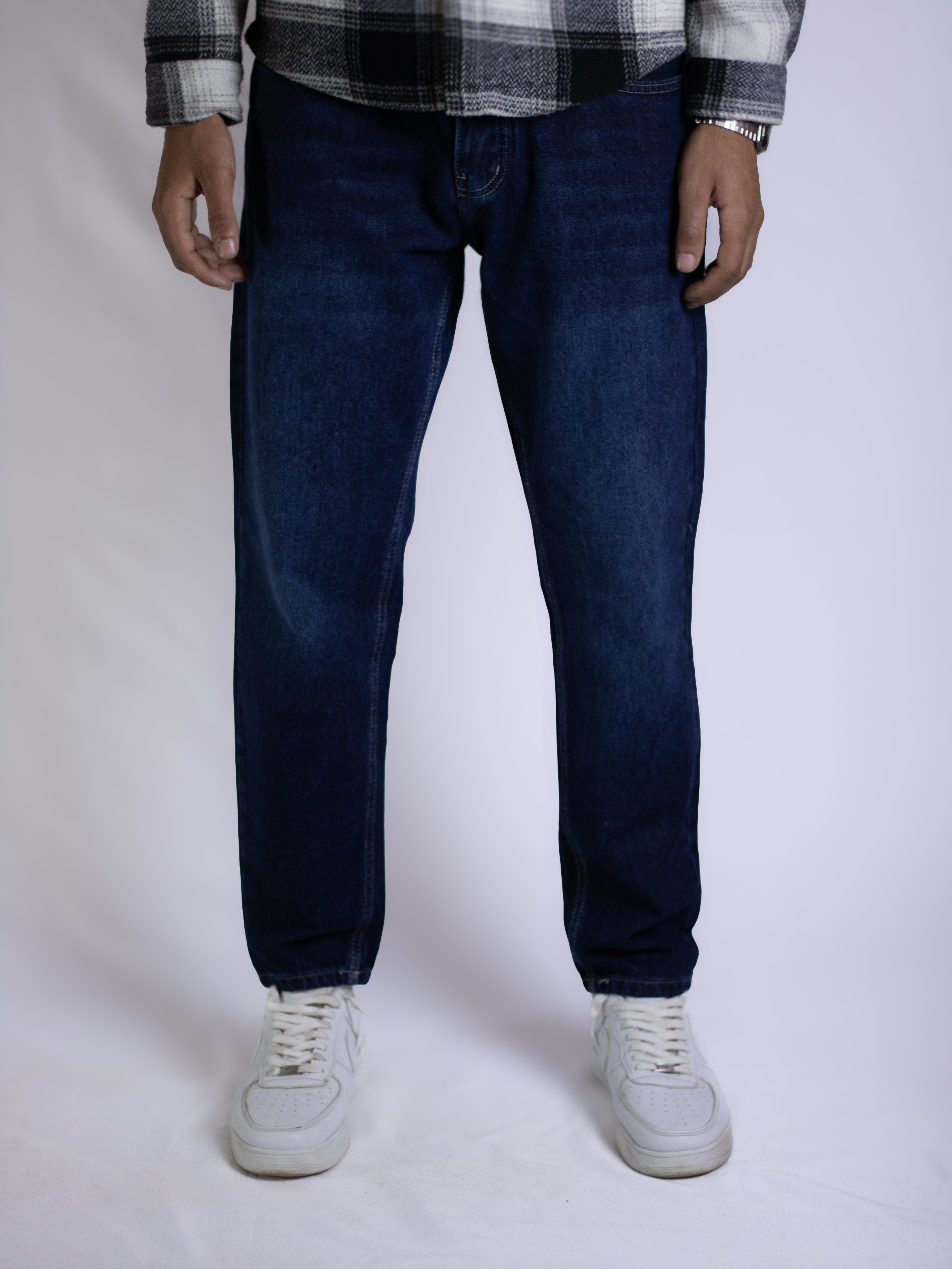 Relaxed Fit Jeans - Dark Blue Denim