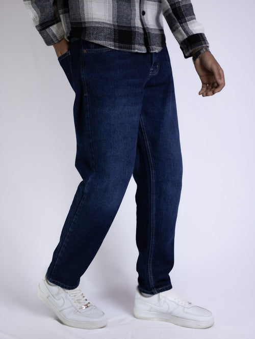 Relaxed Fit Jeans - Dark Blue Denim