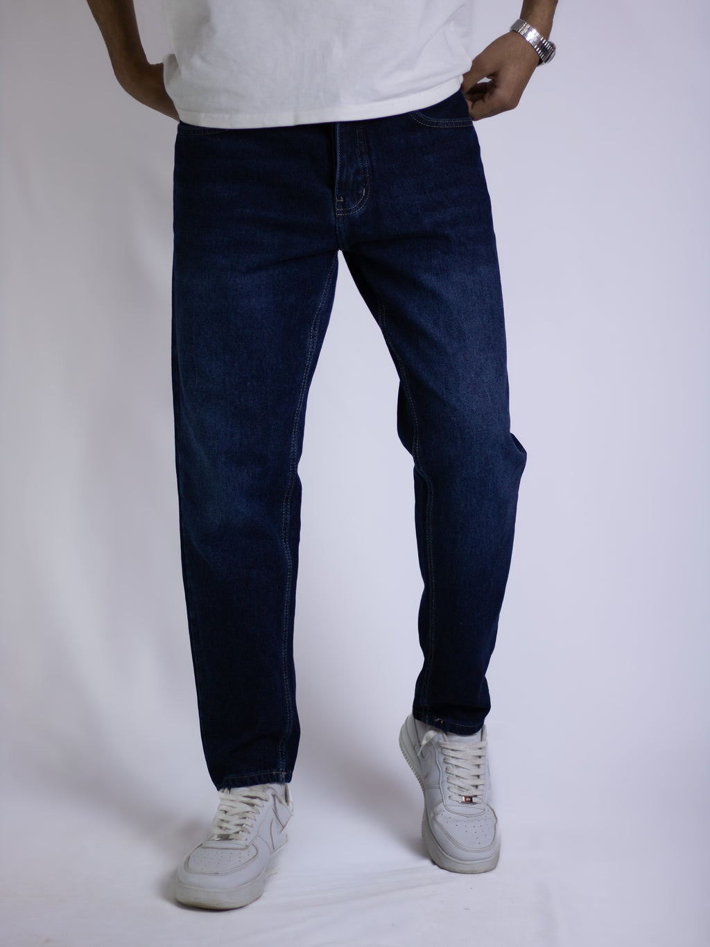 Relaxed Fit Jeans - Dark Blue Denim