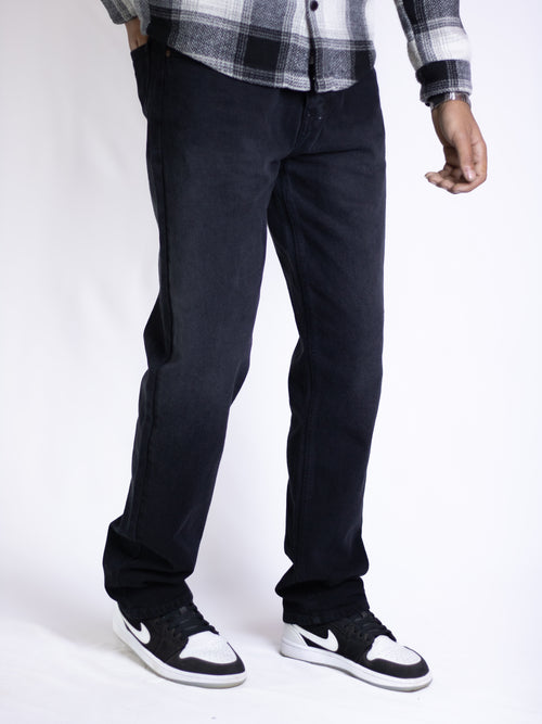 Ziorx black Wide Leg Denim Jeans - Black