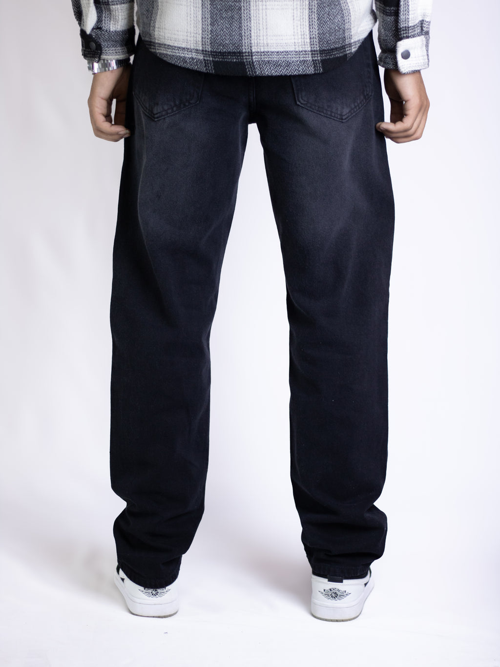Wide Leg Jeans - Black Denim