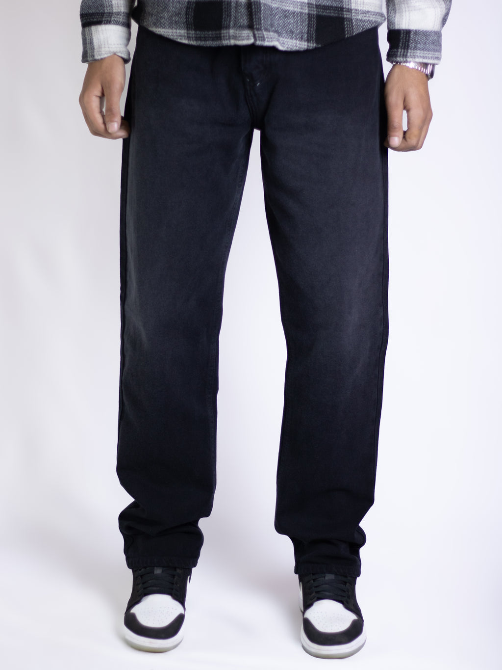 Wide Leg Jeans - Black Denim