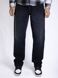 Wide Leg Jeans - Black Denim