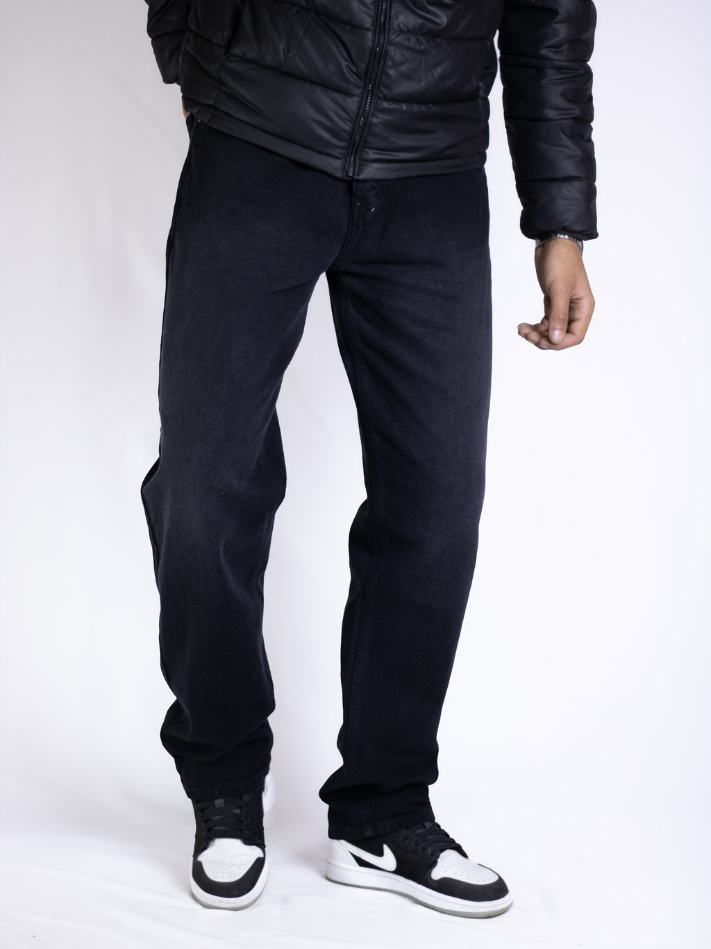 Wide Leg Jeans - Black Denim