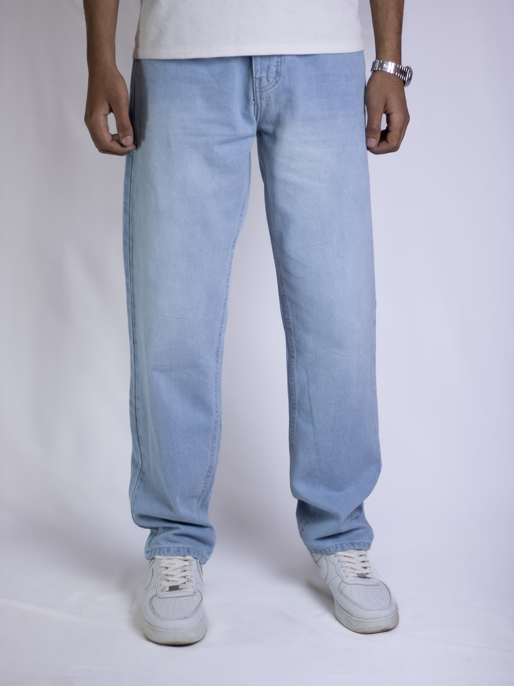 Wide Leg Jeans - Ice Blue Denim