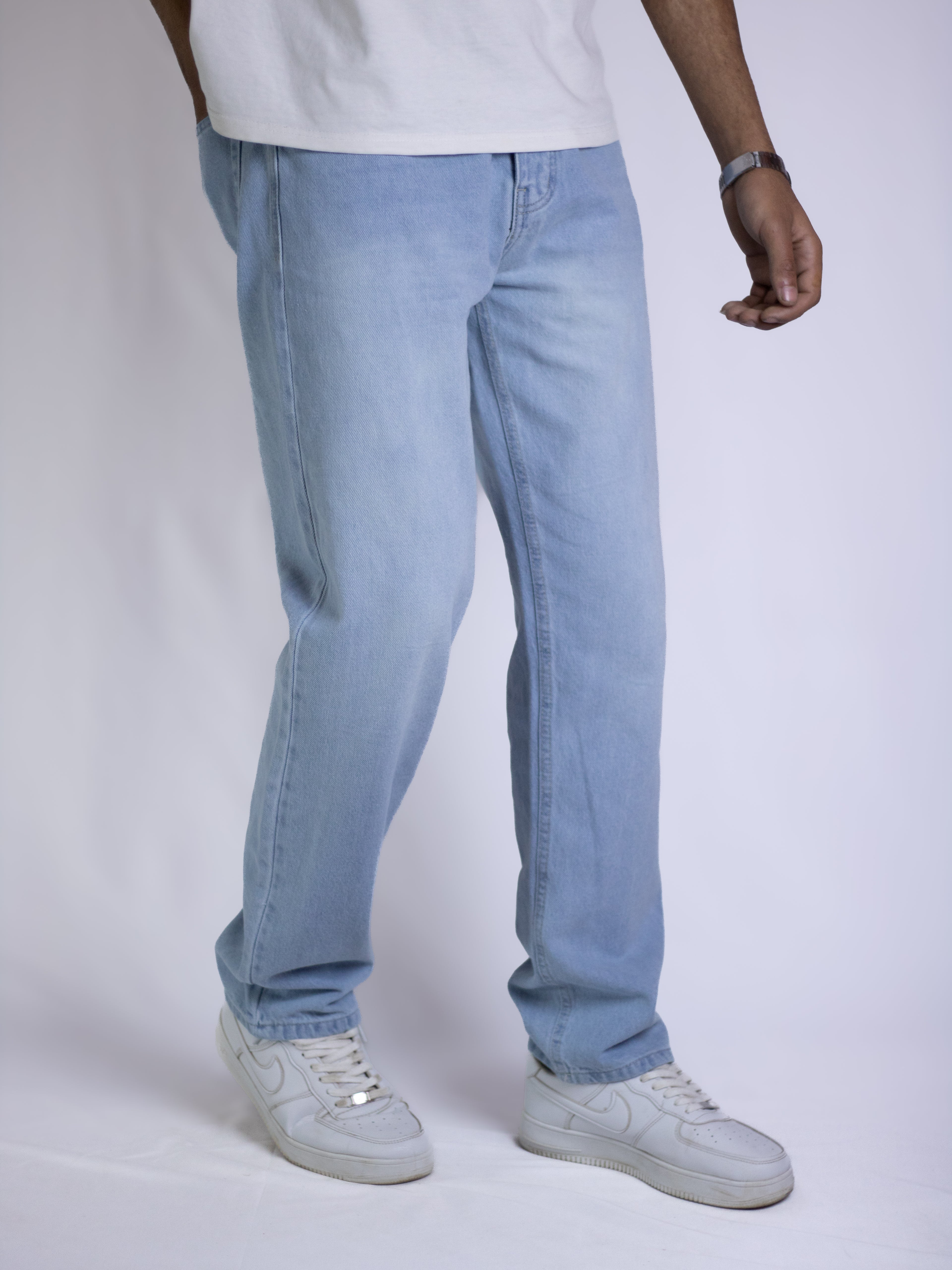 Wide Leg Jeans - Ice Blue Denim