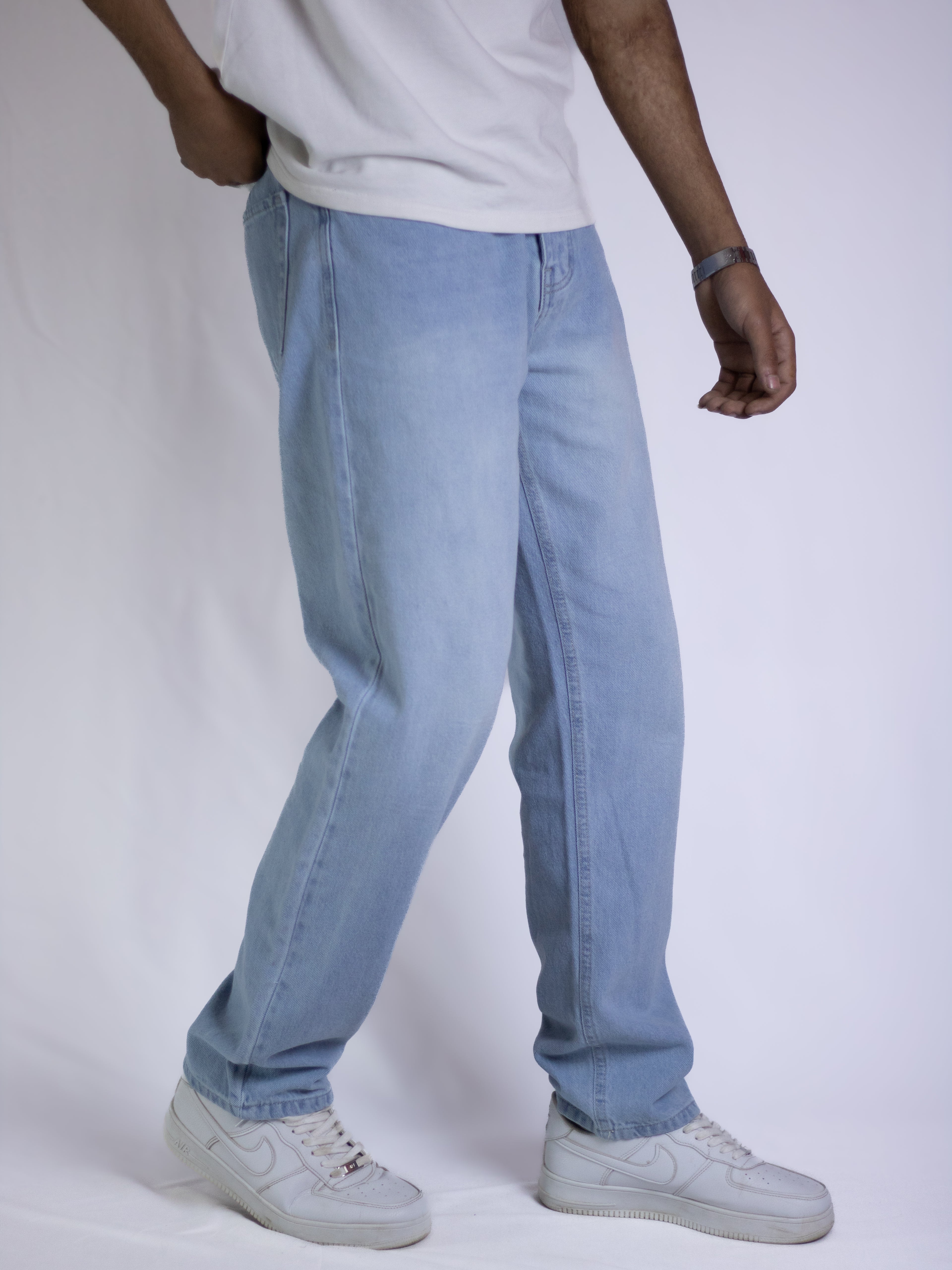 Wide Leg Jeans - Ice Blue Denim