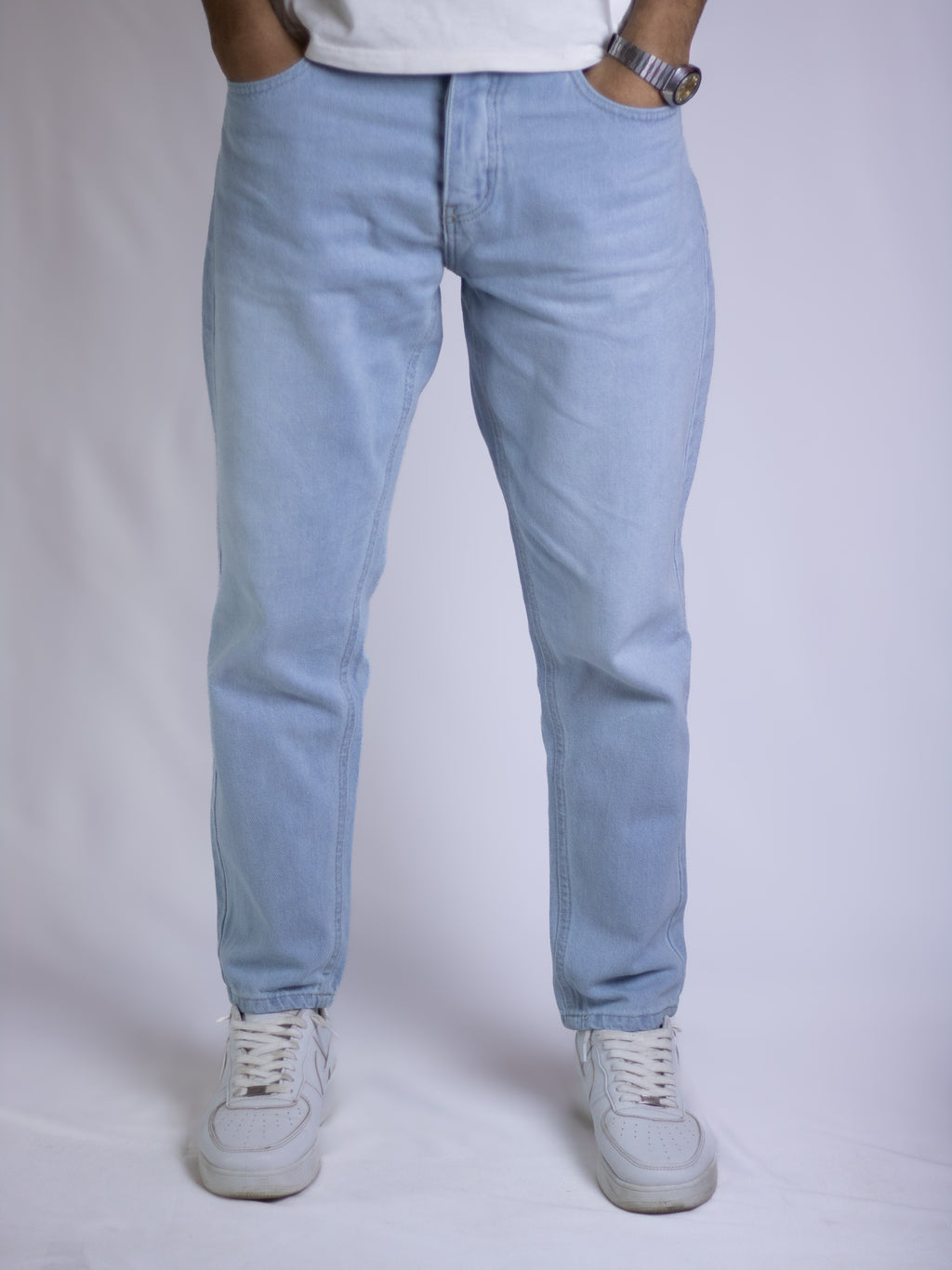 Relaxed Fit Jeans - Ice Blue Denim