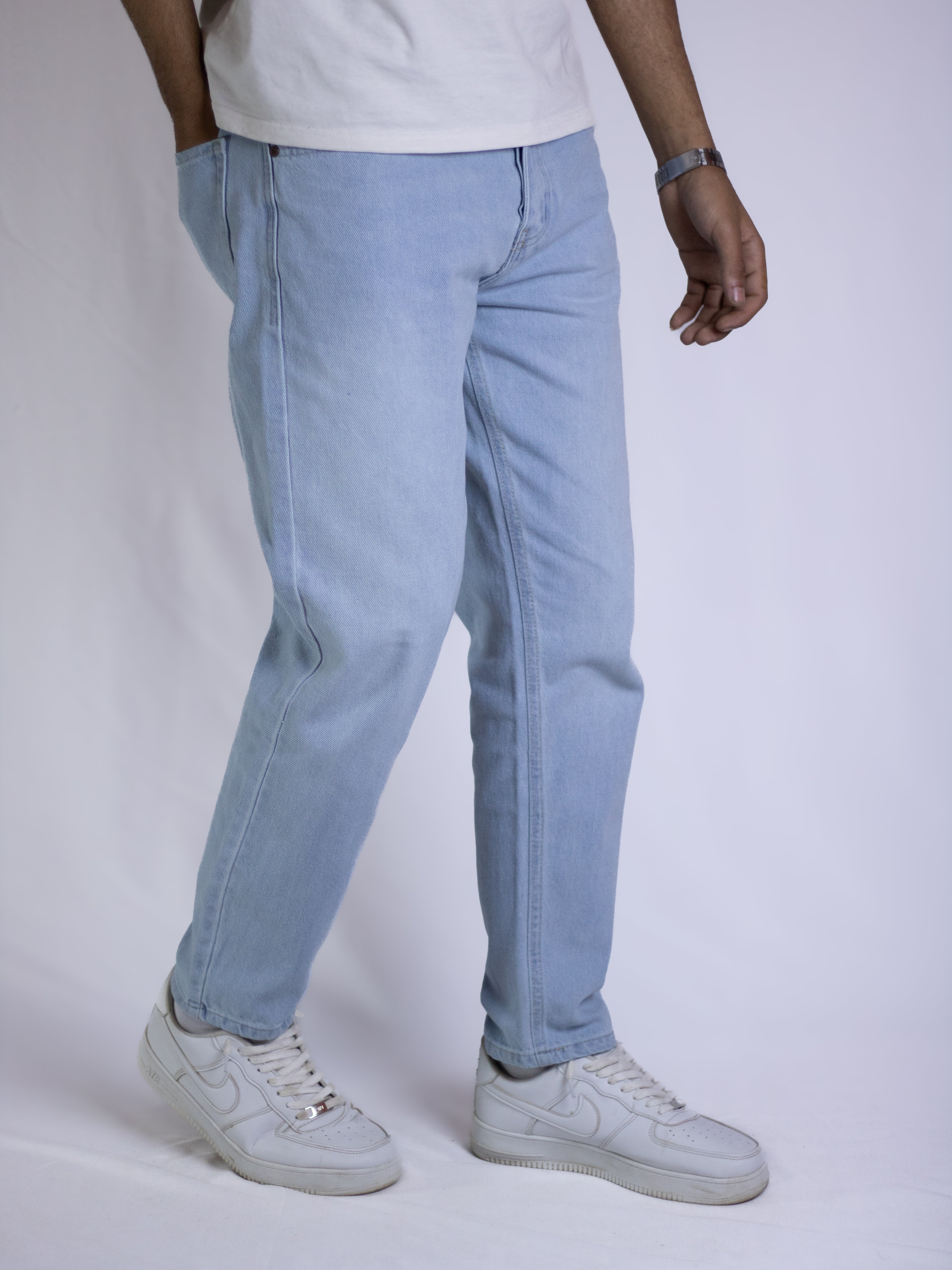 Relaxed Fit Jeans - Ice Blue Denim