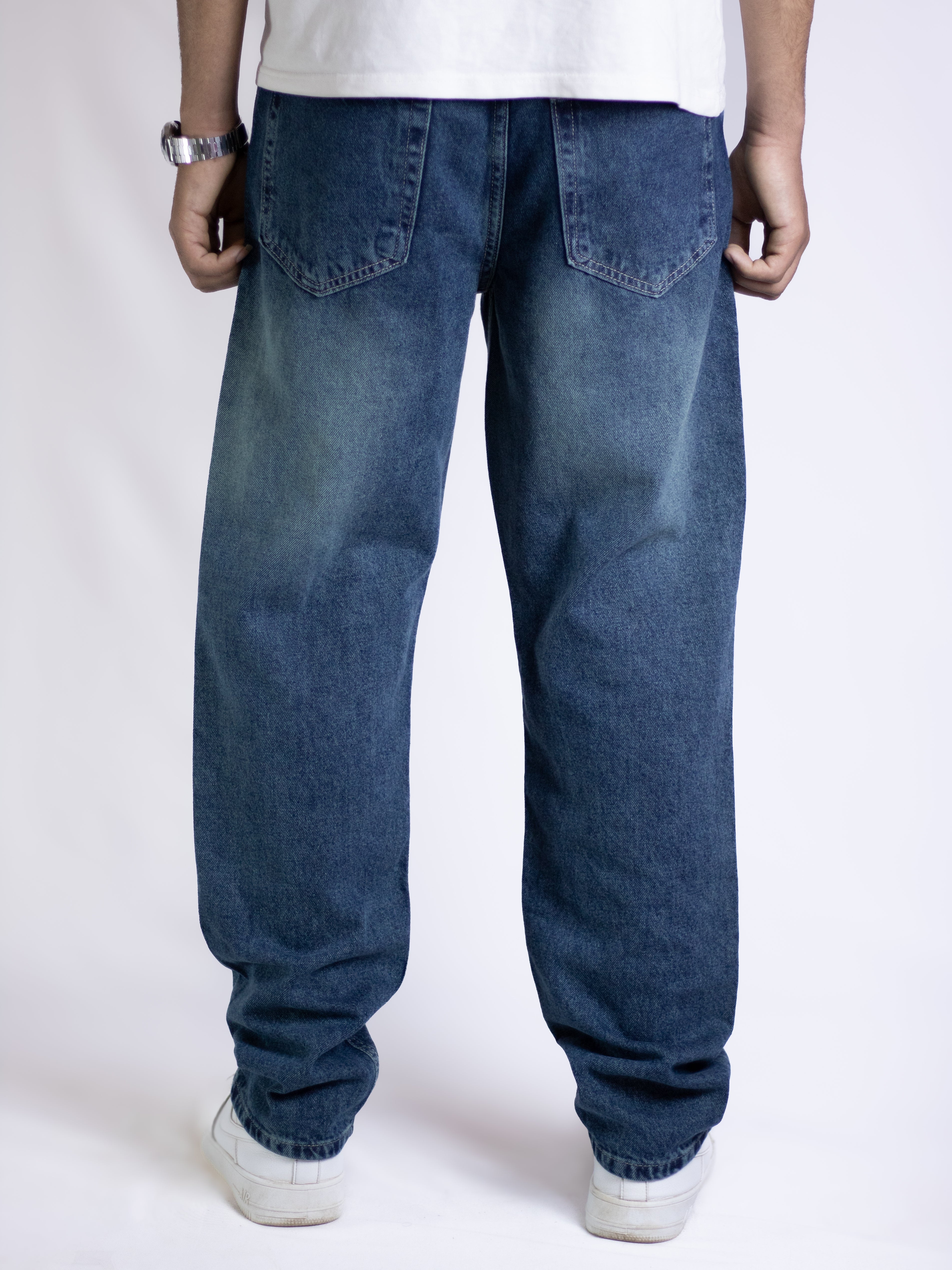 Wide Leg Jeans - Medium Blue Denim