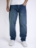 Wide Leg Jeans - Medium Blue Denim