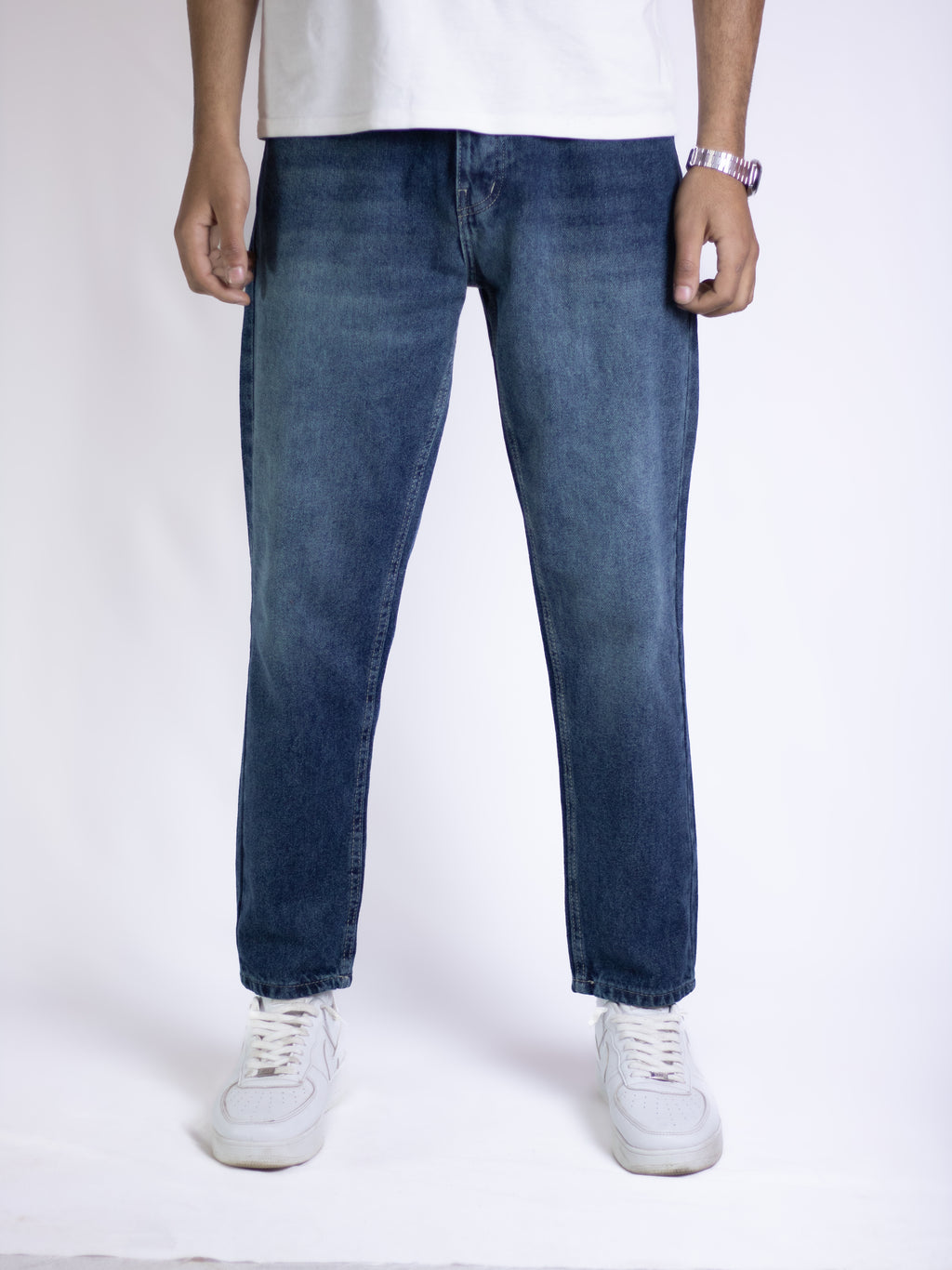 Relaxed Fit Jeans - Medium Blue Denim