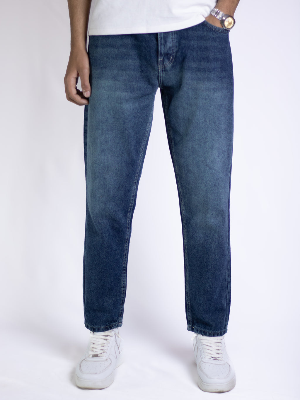 Relaxed Fit Jeans - Medium Blue Denim