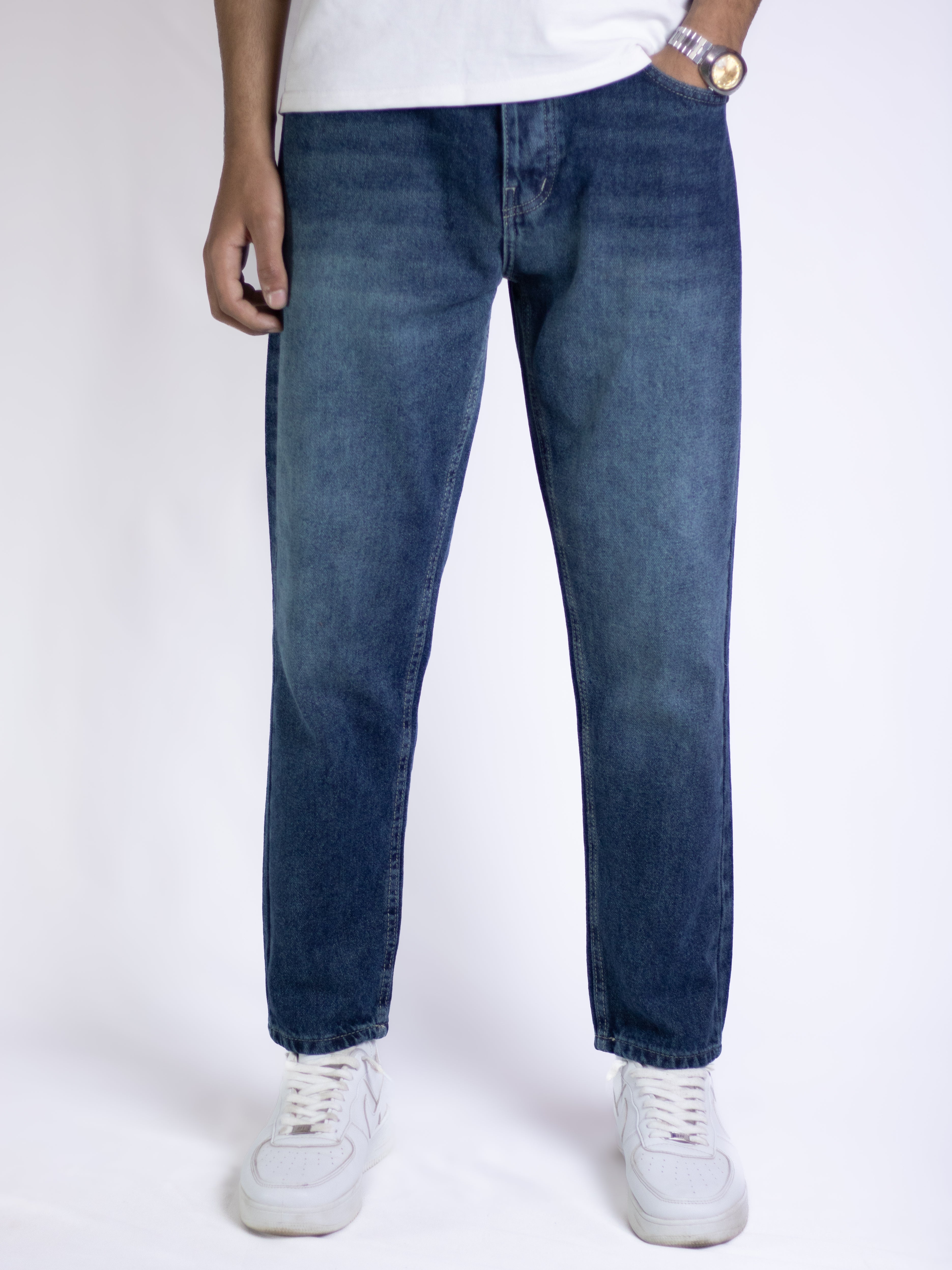 Relaxed Fit Jeans - Medium Blue Denim